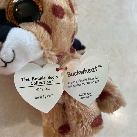 Lot of 4 TY Beanie Boos buckwheat icy slick leggz spider fox cat with tags - Picture 13 of 16